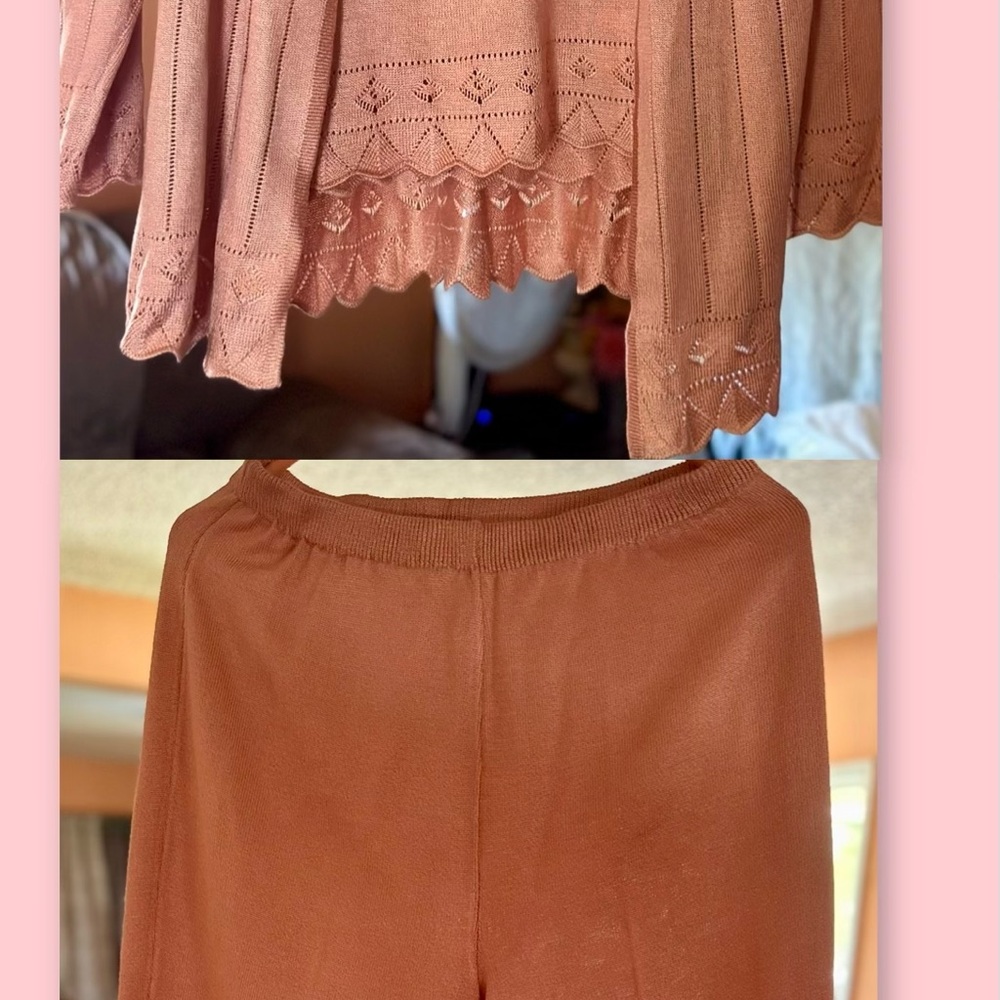 Elegant Lace Trim Blazer in Terracotta